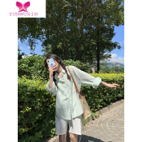 YUNWUXIN 早秋韩系上衣慵懒风宽松长袖条纹衬衫女