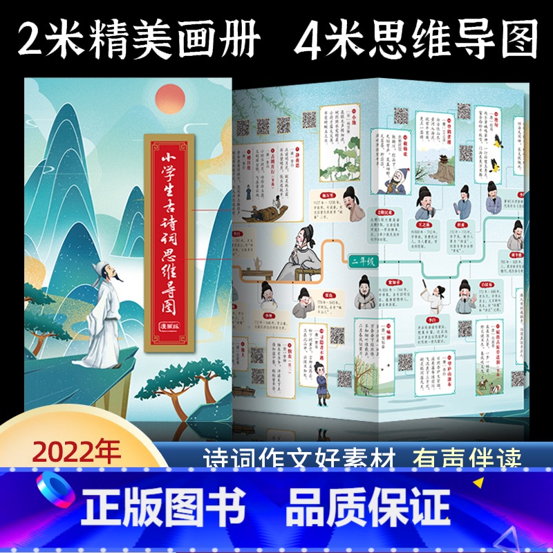 小学生古诗词 思维导图 【正版】四大名著小学生必背思维导图画册 山海经唐诗三百首古诗词小学生必背人教版 藏在地图里的