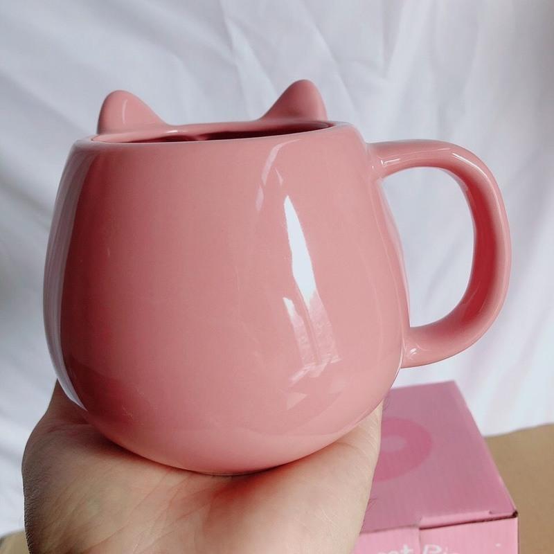 新品可爱少女心ins粉色猪猪陶瓷杯创意迪士呢马克水杯子送女友可爱粉