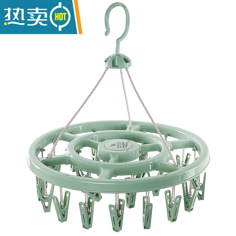 敬平整理架晾晒夹大号凉晒圆盘衣夹子袜夹袜子裤头晾衣挂方形内裤架 粉色12夹子 1个高清大图