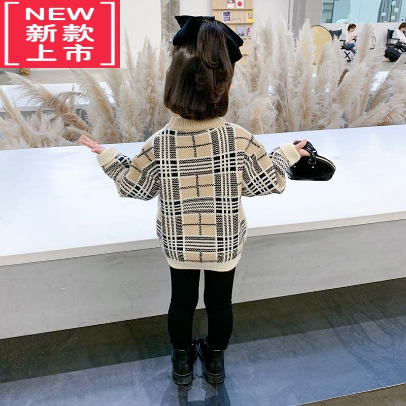 可莉允女童毛衣春秋款儿童秋装针织衫开衫女宝宝洋气秋季高领秋冬打底衫图片