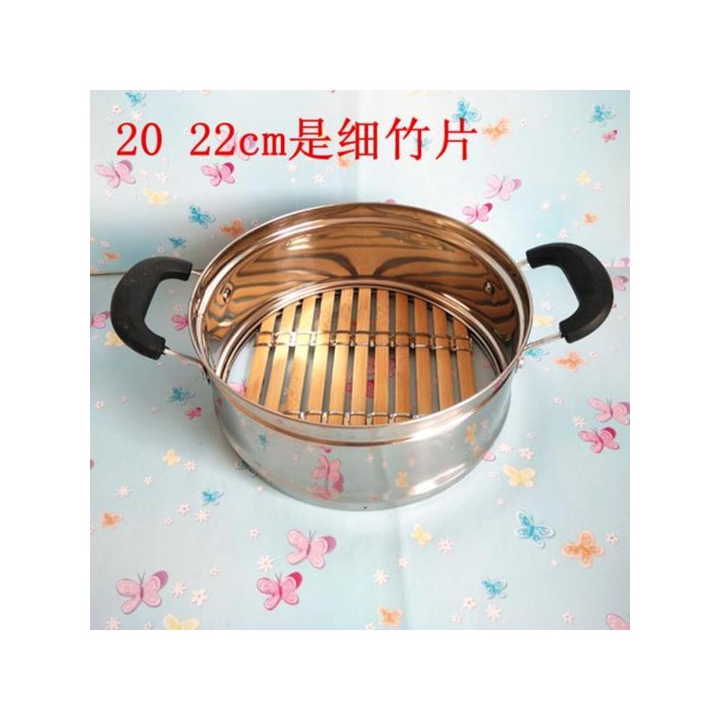 加厚不锈钢铆钉竹蒸笼家用竹制蒸格蒸屉竹蒸笼竹篦子炒锅电锅笼屉
