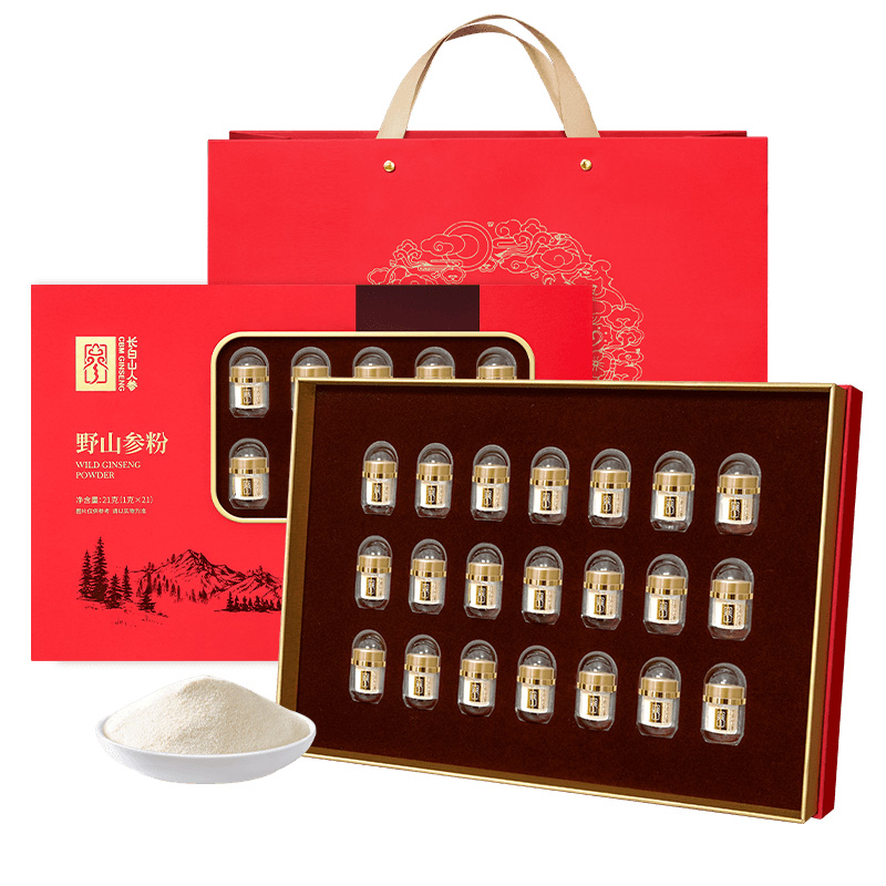 长白山人参野山参粉参香浓郁粉质细腻入口回甘皂苷含量高盒装21g