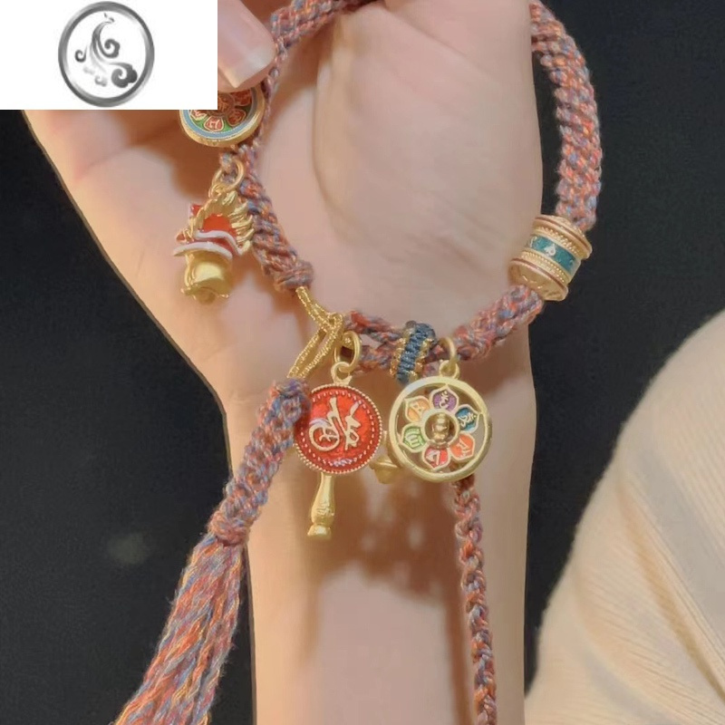 jimi藏式唐卡编织手绳民族风手串轻奢小众精致复古女款手链礼物