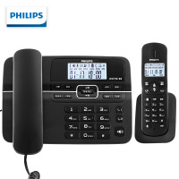 飞利浦 PHILIPS 数字无绳电话机 无线固定座机电话子母机办公家用 一键拨号/电话本 DCTG188 黑色