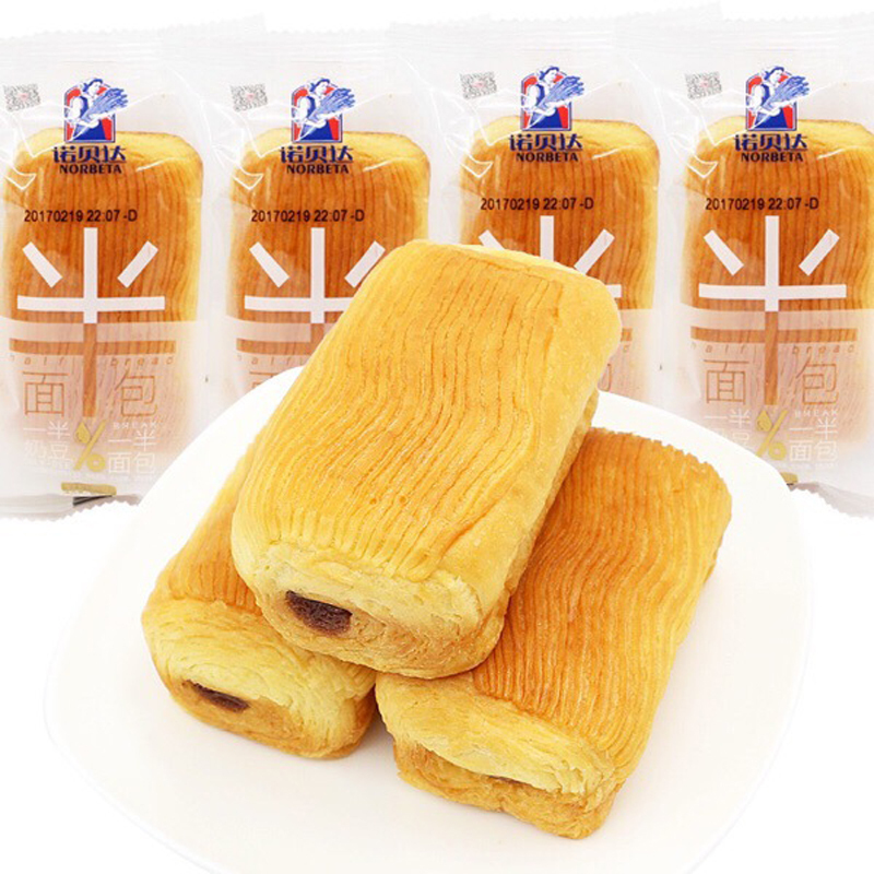 诺贝达 豆奶流沙整箱4斤夹心面包