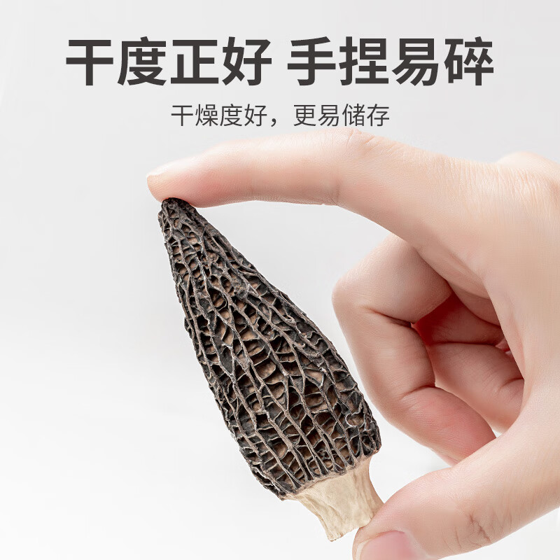 方家铺子 菌菇干货干果炖汤配料火锅食材三星羊肚菌20g/袋装高清大图