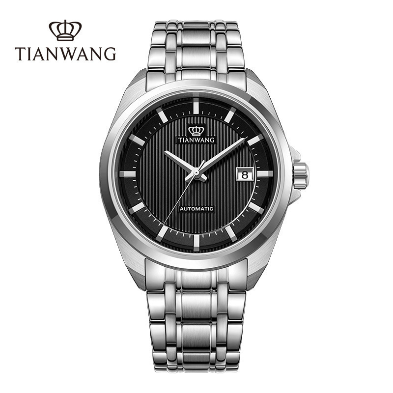 天王表(TIAN WANG)机械男表时尚商务钢带机械表男士手表GS5825