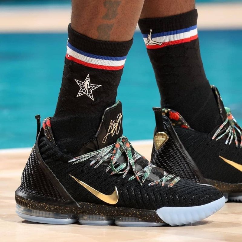 耐克 nike lebron 16 詹姆斯16 签名鞋 鸳鸯 黑红 针织气垫缓震 男士