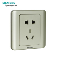 西门子(SIEMENS)开关电源插座面板86型远景金棕家用五孔USB一开带16A空调墙壁