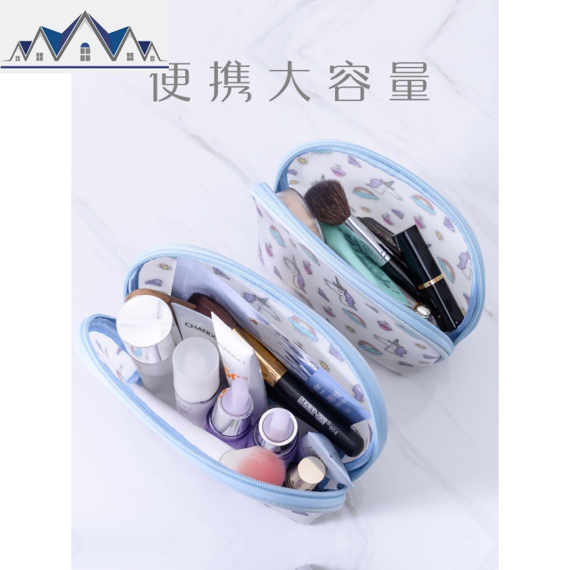 防水化妆包女网红ins风韩国小号便携大容量化妆品包卡通收纳袋子 三维工匠收纳包高清大图