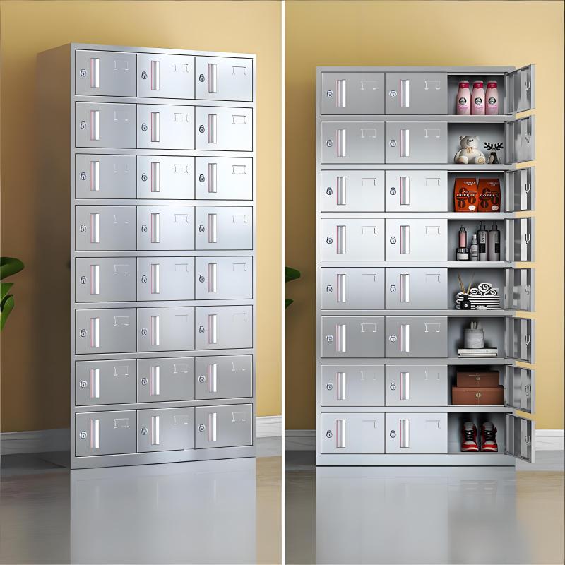 易企采 二十四门储物柜 【304不锈钢】员工宿舍更衣收纳储物柜 35*90*180CM 单位 :台