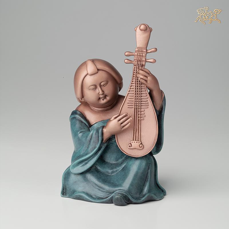 美帮汇全铜摆件《致美唐韵之乐女》铜工艺品 家居饰品 客厅摆件高清大图