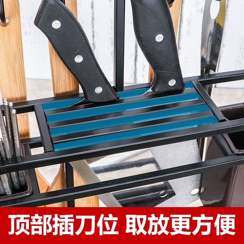 刀具收纳架插放菜刀架案板砧板架刀架厨房用品多功能置物架子落地收纳层架 三维工匠高清大图