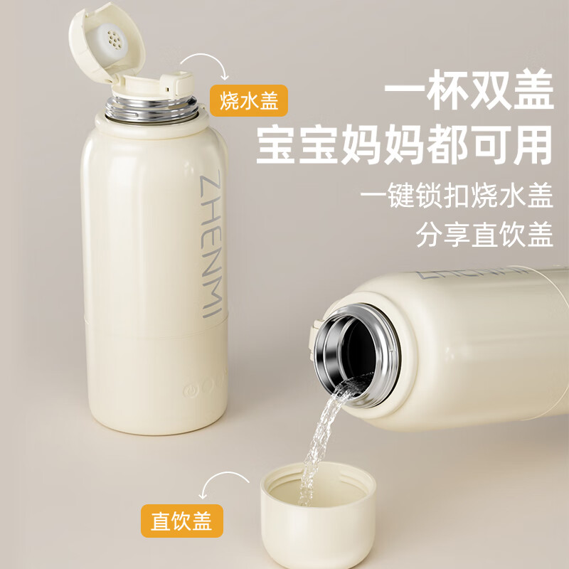 臻米电热水杯500ml双层真空大功率速热无线便携ZMDR-C15高清大图