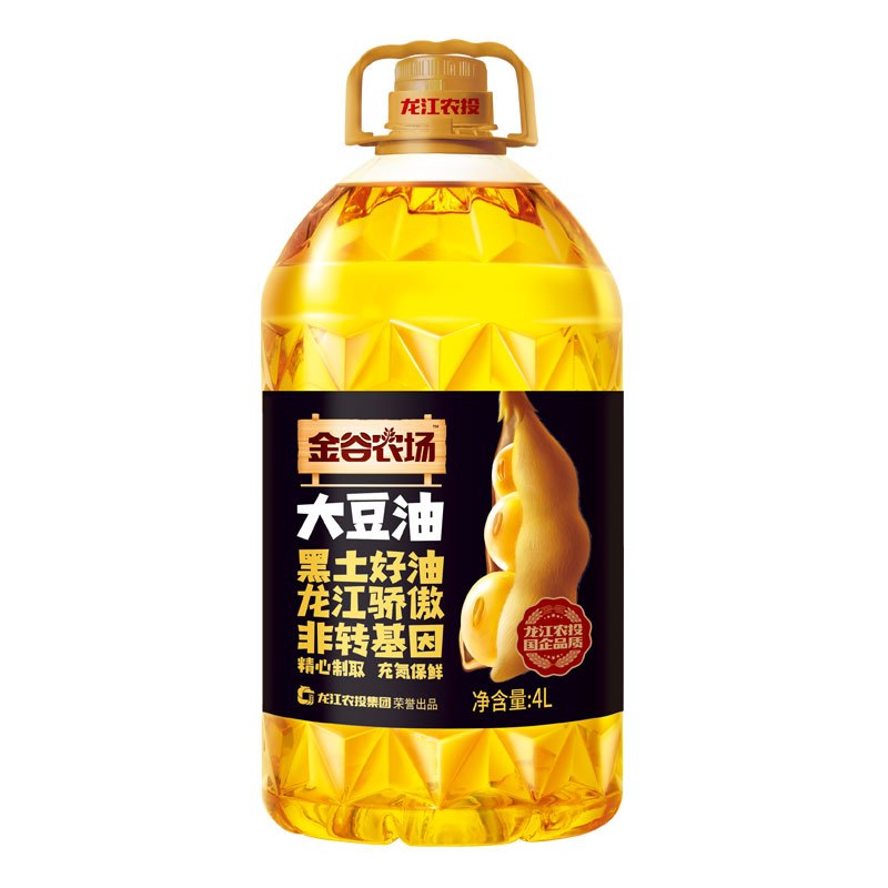 金谷农场 东北一级大豆油 4L 非转基因大豆油 食用油家庭装
