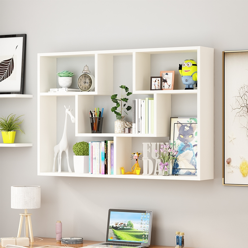 藤印象墙上置物架壁挂吊柜挂柜墙面装饰架卧室格子收纳简约现代挂墙