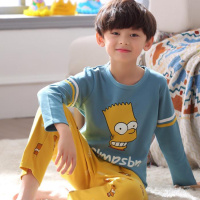 男童睡衣长袖纯棉春秋季儿童睡衣男孩3中5大童家居服套装12-15岁