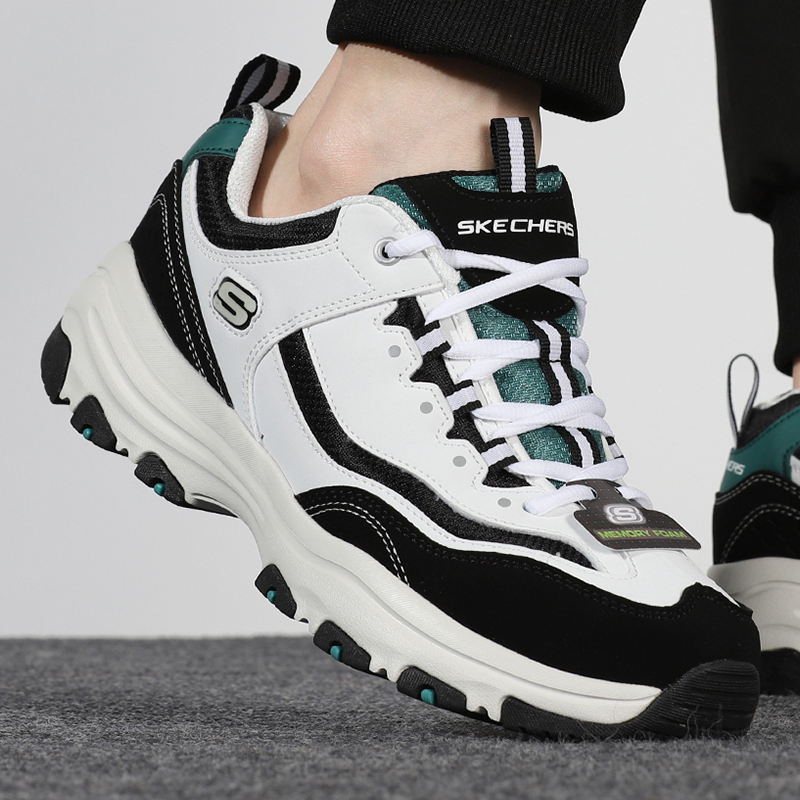 Skechers斯凯奇男新款熊猫鞋厚底防滑运动休闲鞋8790091-WBK ZP