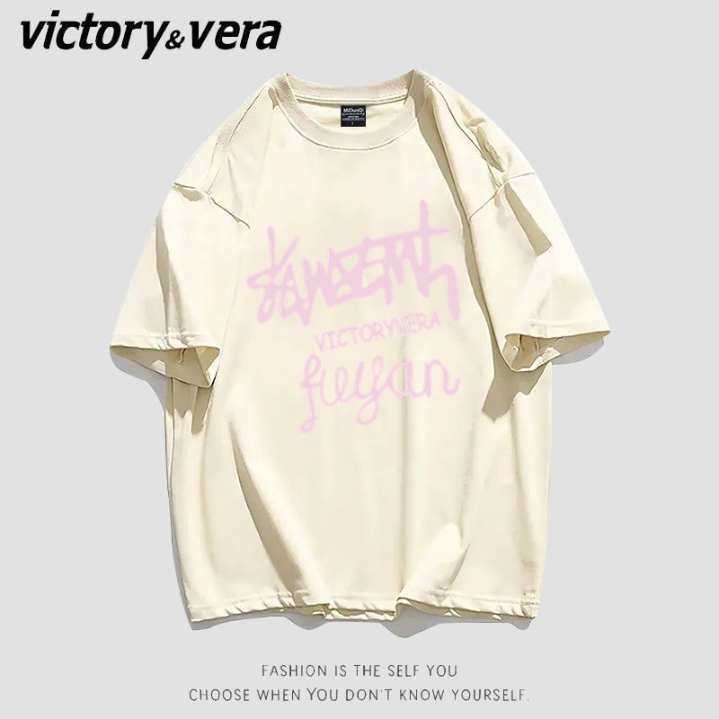 VICTORYVERA学生港风短袖t恤女2022夏季新款欧美字母印花上衣百搭