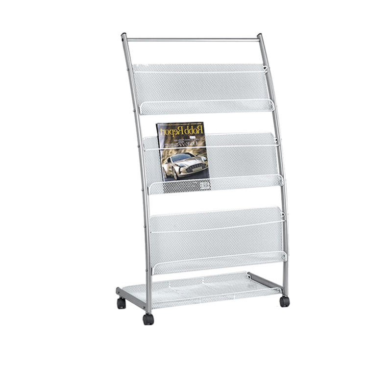 易企采1090*635*350mm 杂志架报刊架书报架创意落地展示架宣传单页架书刊架彩页海报架带滚轮方便移动