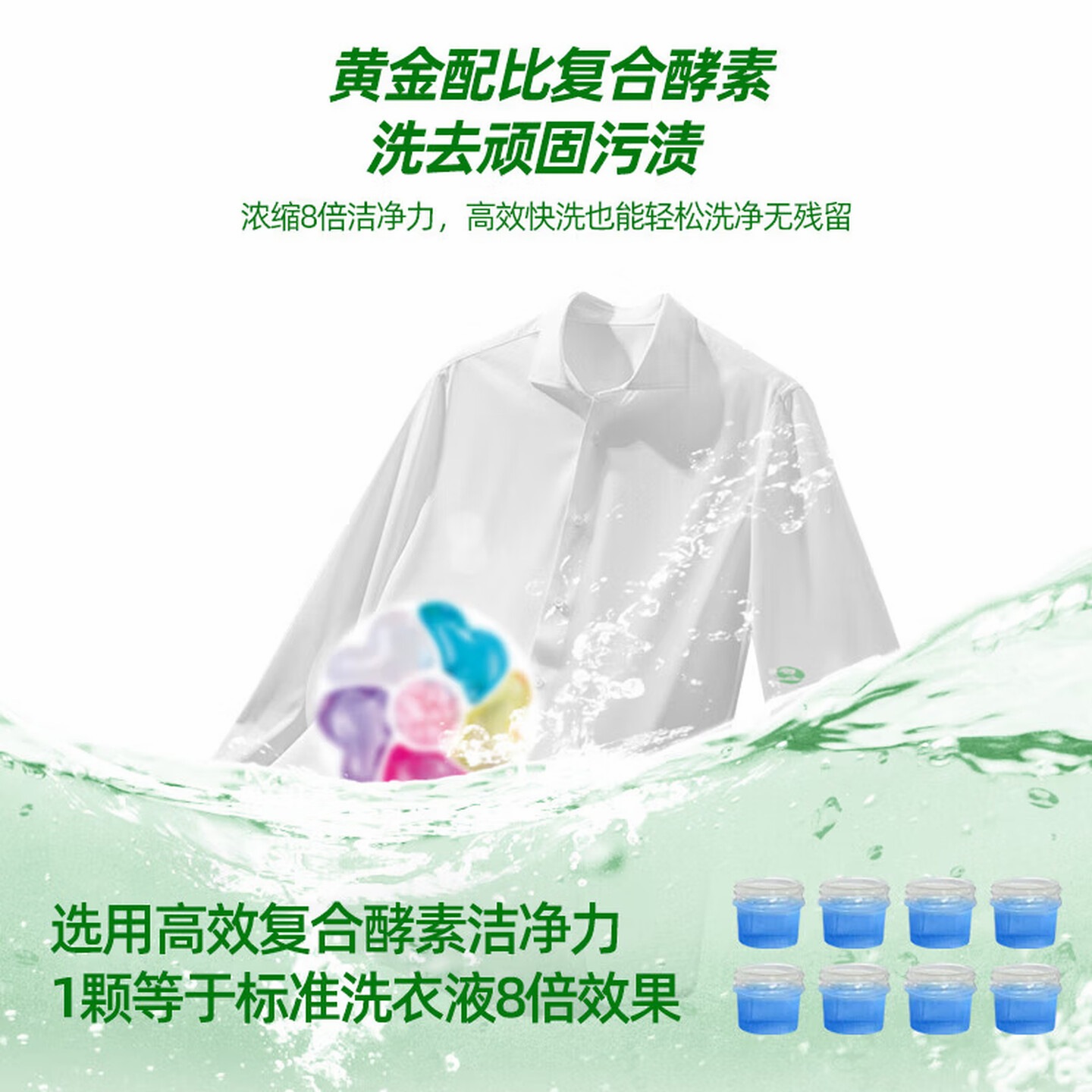 烁白炫彩6D倍净除菌洗衣凝珠持久留香杀菌去污专用 10g*22颗*1高清大图