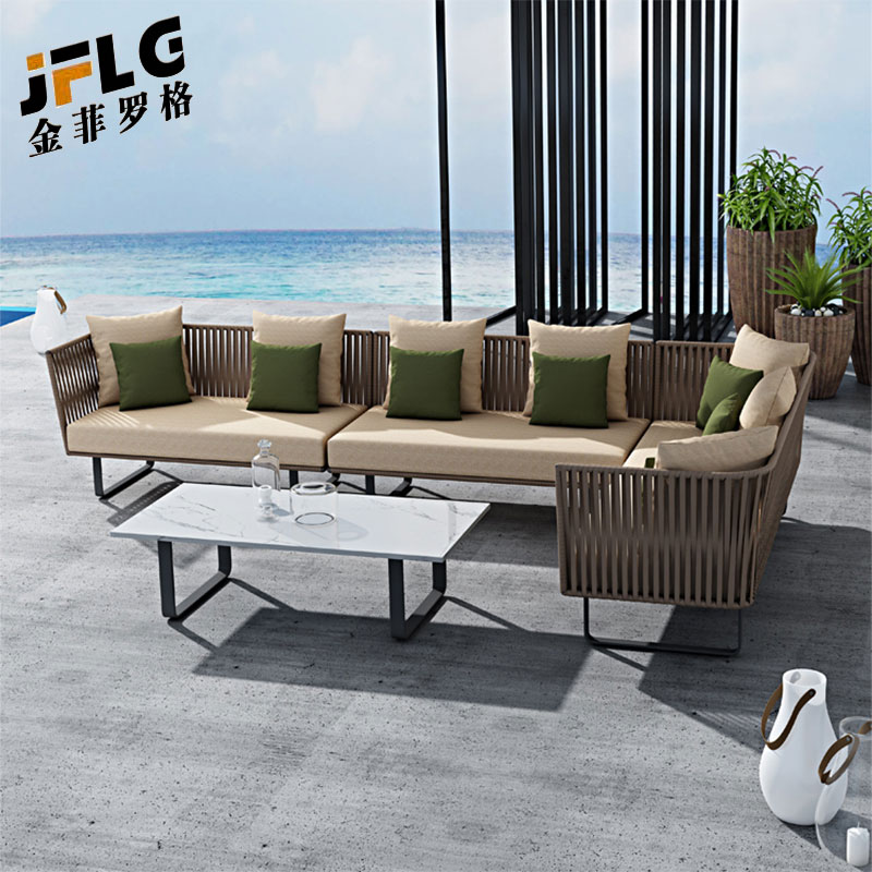 金菲罗格户外沙发庭院休闲藤编沙发高清大图