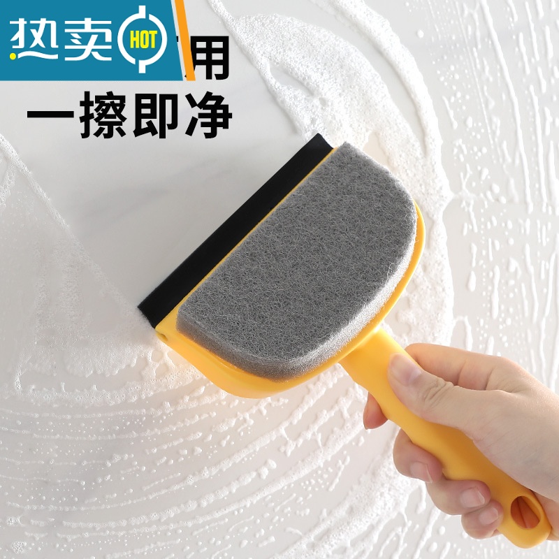 敬平擦玻璃器家用搽玻璃刮双面擦高层窗外刷窗户清洗清洁工具擦窗器 刮洗两用清洁刷❤蓝色+黄色(2个装)高清大图