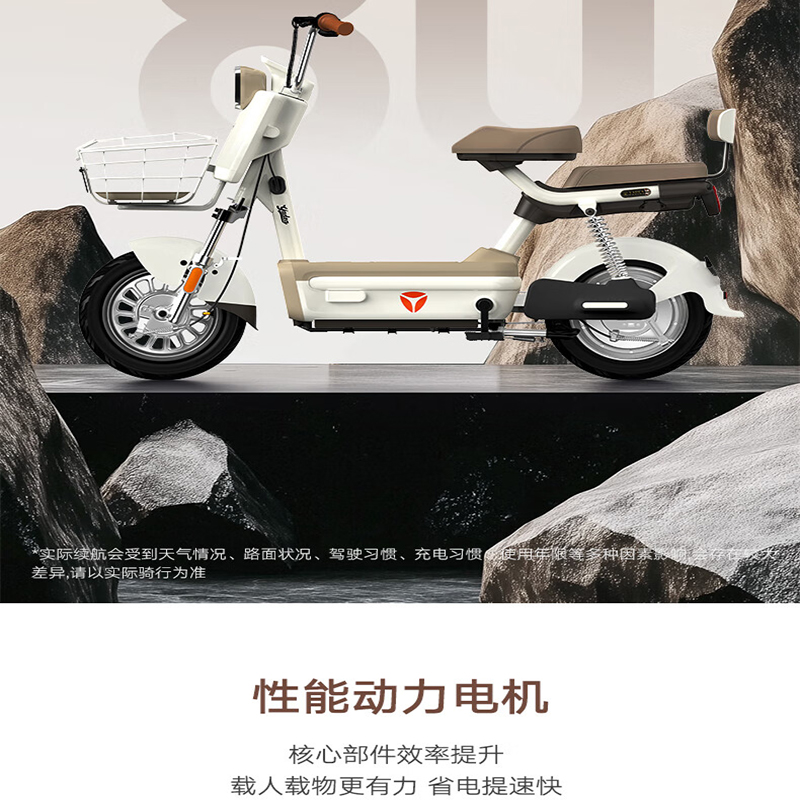 雅迪(yadea)新国标电动自行车C20长续航电动车锂电电池通勤上班代步智能车男女电瓶车燕麦暖棕