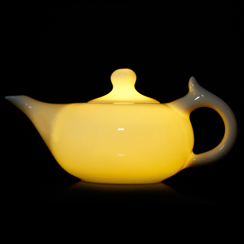 金镶玉 茶壶 陶瓷功夫茶具 高白瓷品茗壶 礼盒装 大权在握高白壶