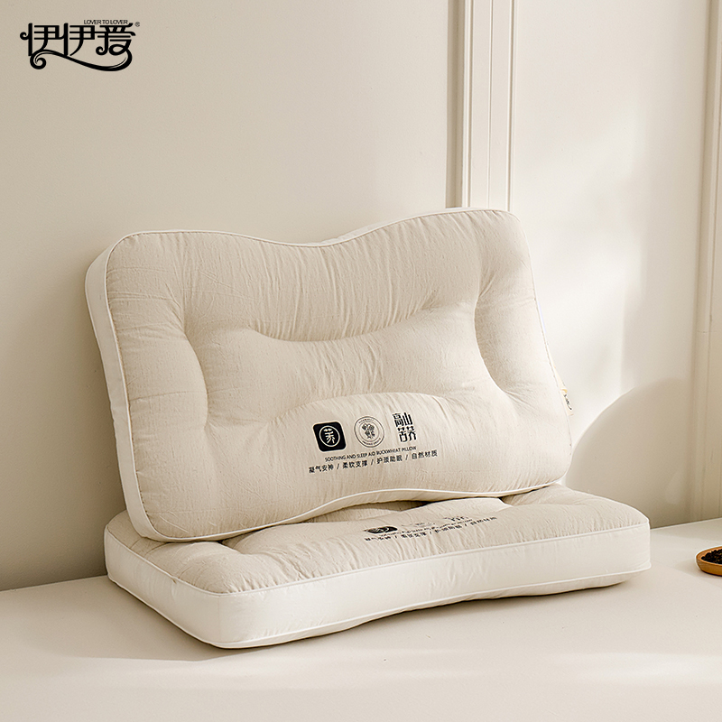 伊伊爱 YHJ25288 高山苦荞肩颈双护枕 42*70cm/1600g 米色高清大图