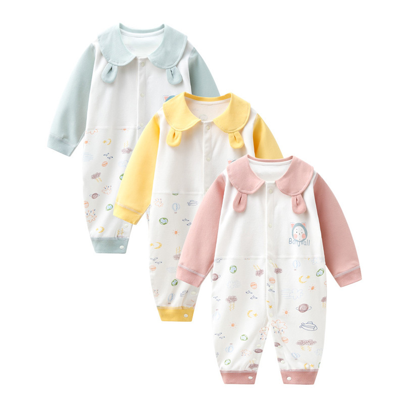 班杰威尔2020春季新款纯棉婴儿连体衣3-18个月新生儿哈衣爬服春秋宝宝内衣