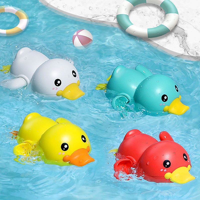 宝宝洗澡戏水玩具会游泳潜水艇小乌龟儿童沐浴水上发条玩具免电池蓝色