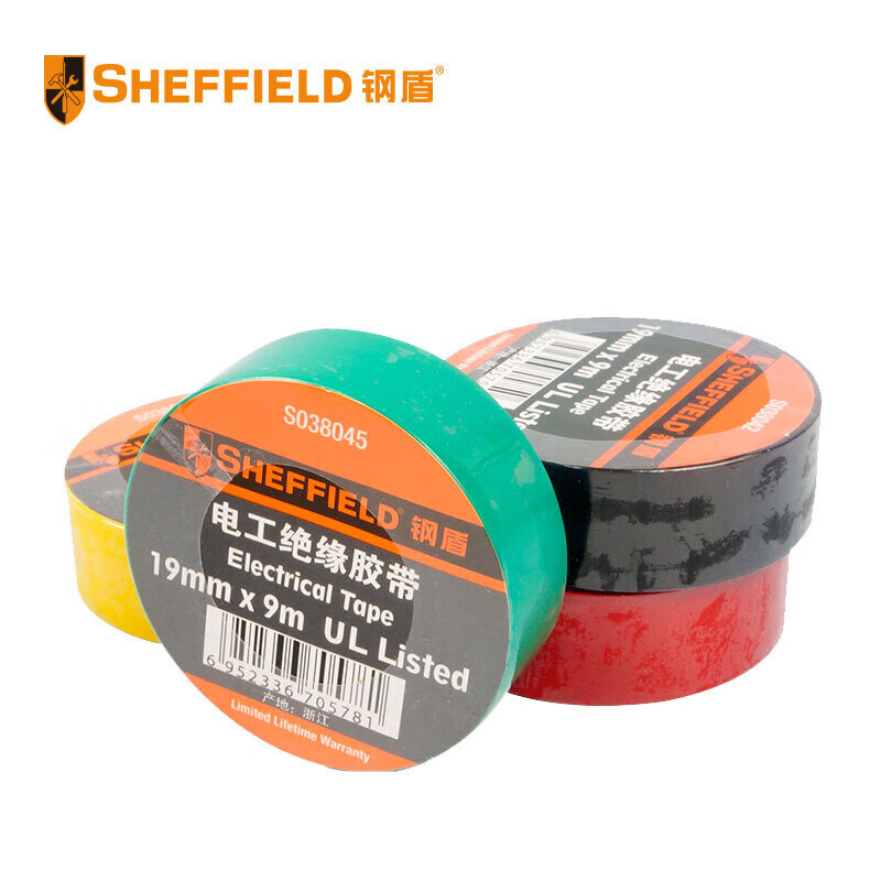 钢盾(SHEFFIELD) S038043 电工绝缘胶带(红)【家用】