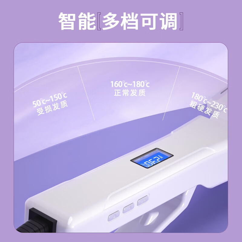 千艺 直发器理发店发廊专业不伤发电夹板拉带梳齿剪刀款直板夹蓬松直发两用内扣女美发造型高清大图