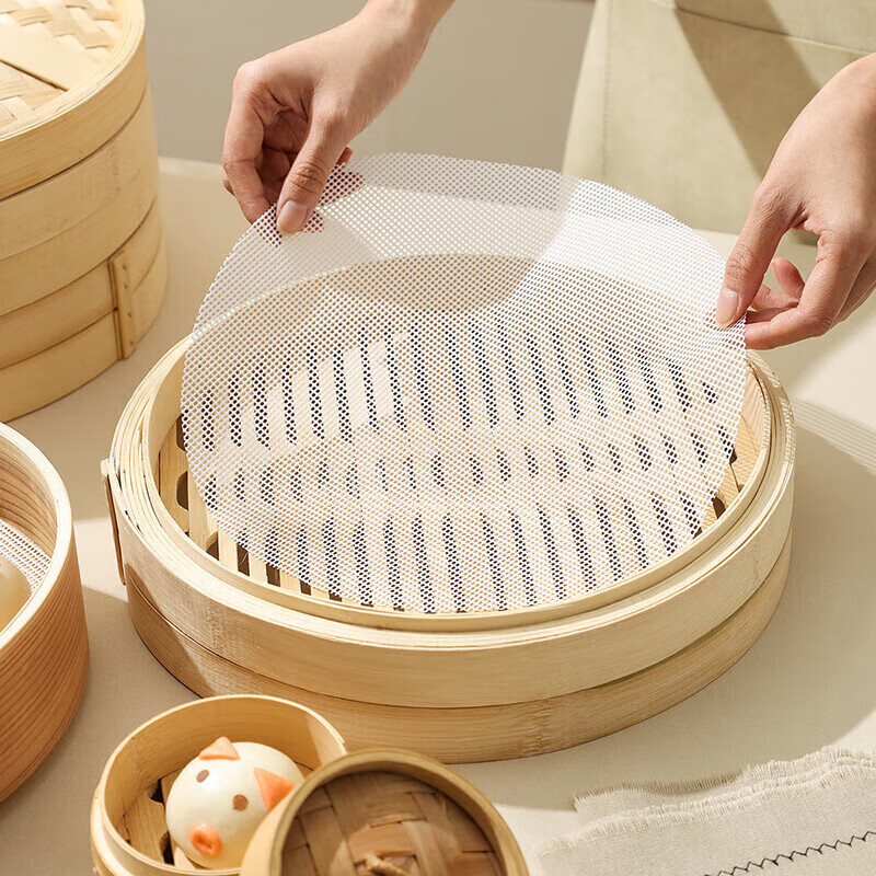 美厨(maxcook)蒸笼布硅胶蒸垫 蒸馒头笼屉布蒸笼纸 多规格 5片装高清大图