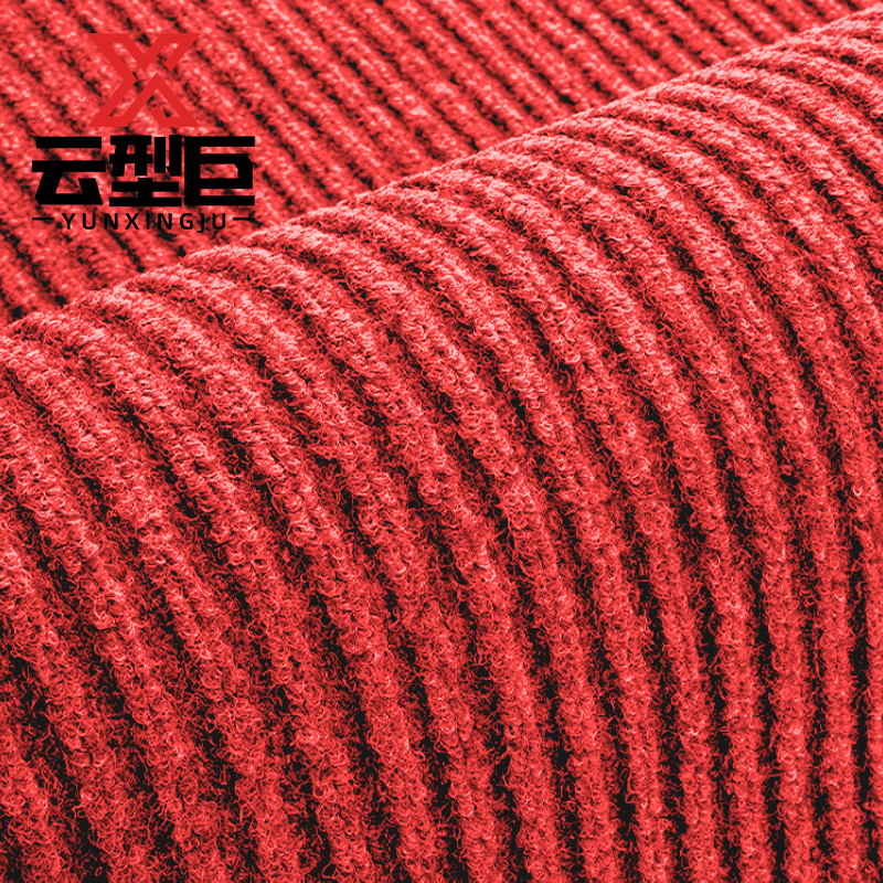 云型巨 条纹地毯 大面积铺满可裁剪入户门地垫地毯防滑进门门垫脚垫 大红色宽160cm 单位:米高清大图