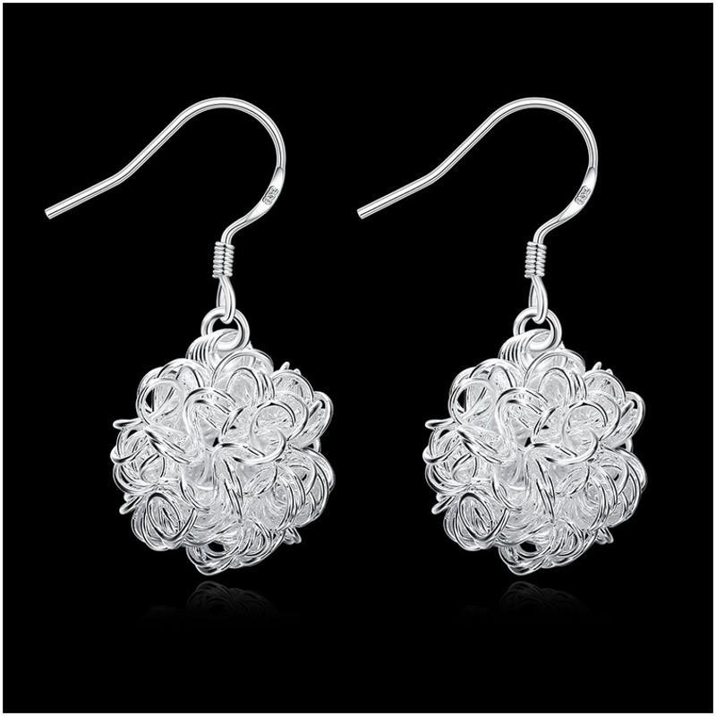 E076Women silver plated earring镀925纯银日韩时尚个性耳环耳饰