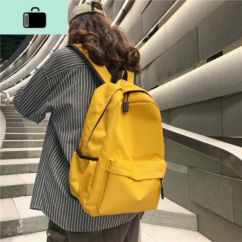 原宿大容量情侣书包女韩版高中新款潮大学生双肩包男15.6寸电脑包NEW LAKE 黄色（大容量/防泼水）（收藏送小礼物）