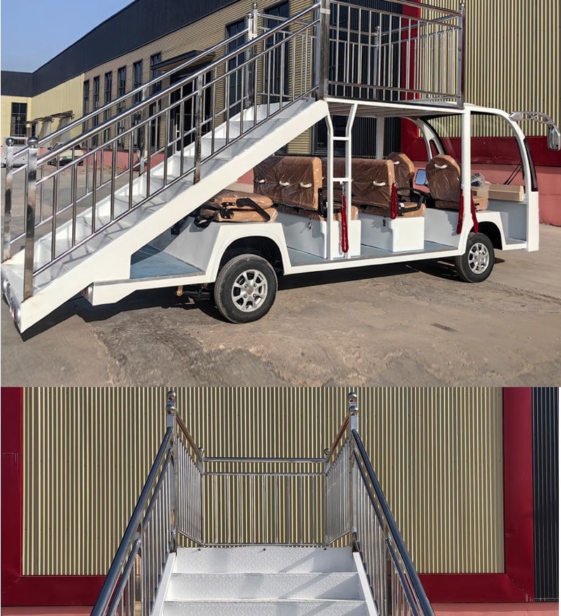 龙云天盾电动四轮观光车8座10座主席台登高检阅车校庆演讲车巡逻检阅台阶式游览车 敞篷标配