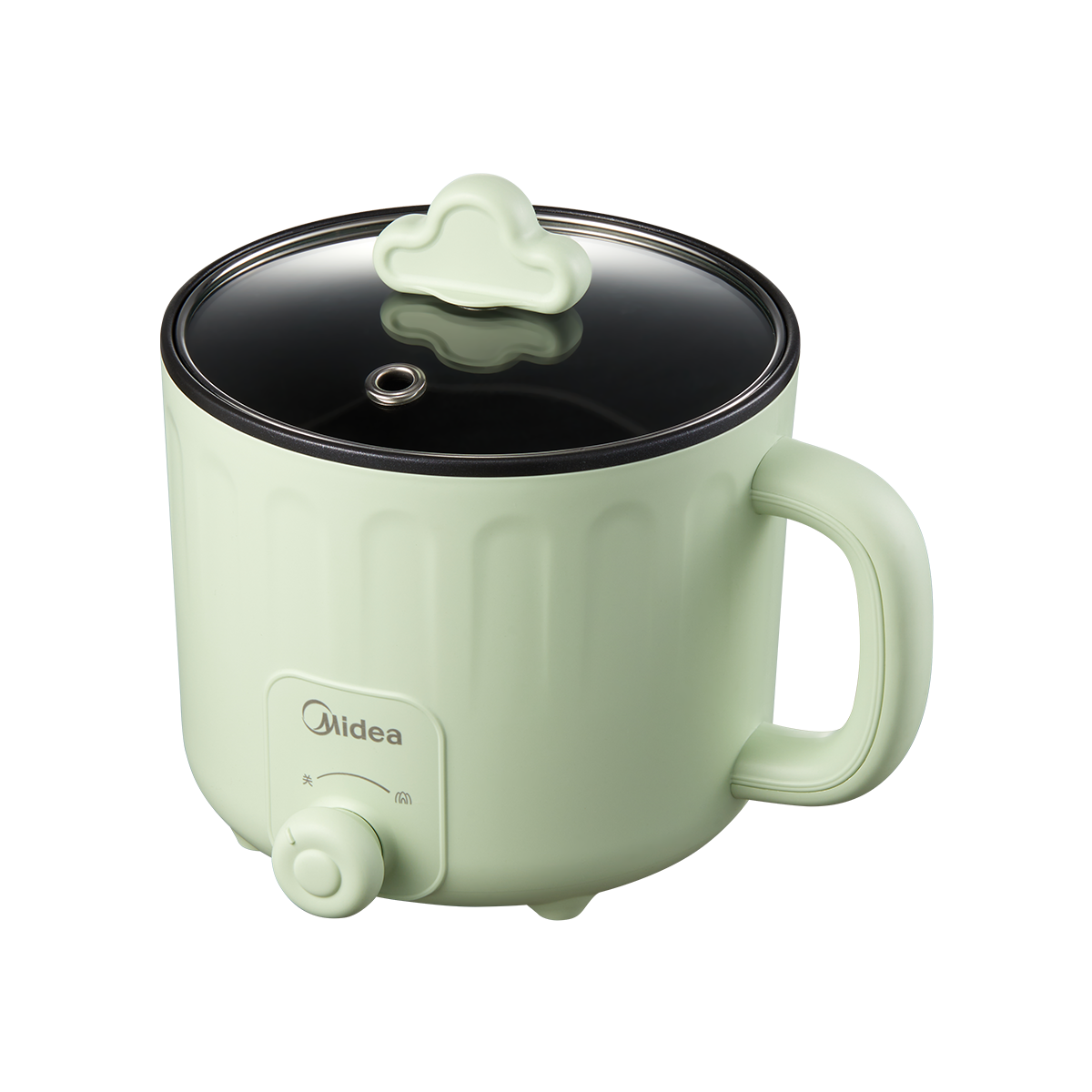 美的(Midea)电煮锅1.6L双层隔热锅身食品级不粘涂层旋钮易操作多功能小煮锅 MC-DY16E06