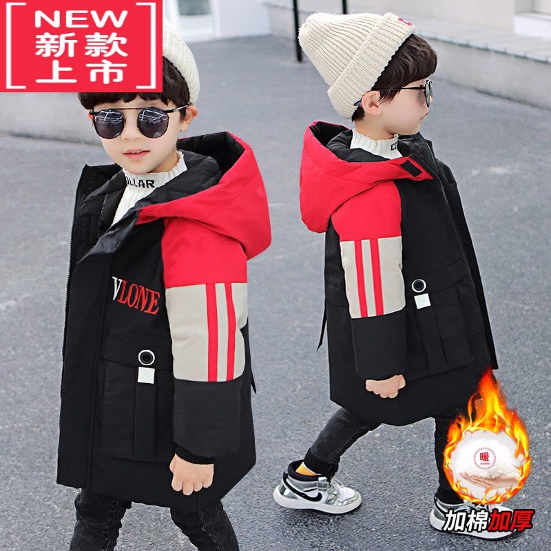 可莉允童装男童羽绒棉服2022新款儿童加厚棉衣冬装洋气男孩中长款外套潮图片
