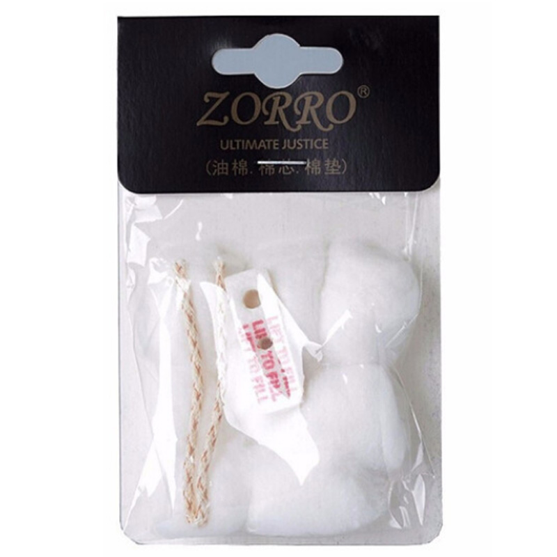 ZORRO佐罗工具包拆卸火石棉芯棉花油垫刷子 煤油打火机通用耗材配件 棉花套装