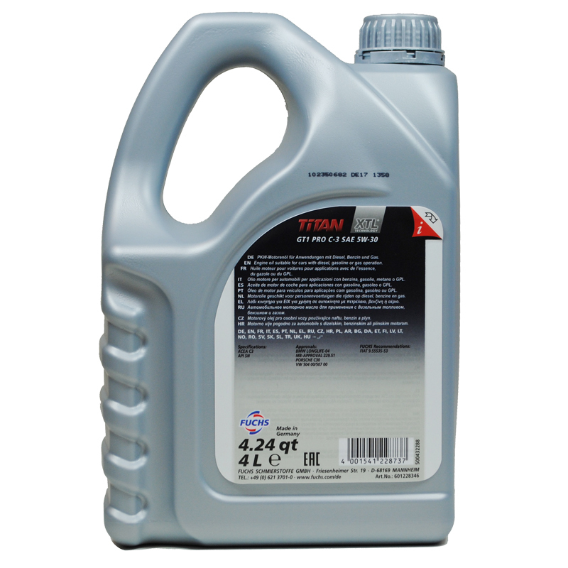 Fuchs福斯泰坦gt1全合成机油PROC-3 SN级 5W-30 4L