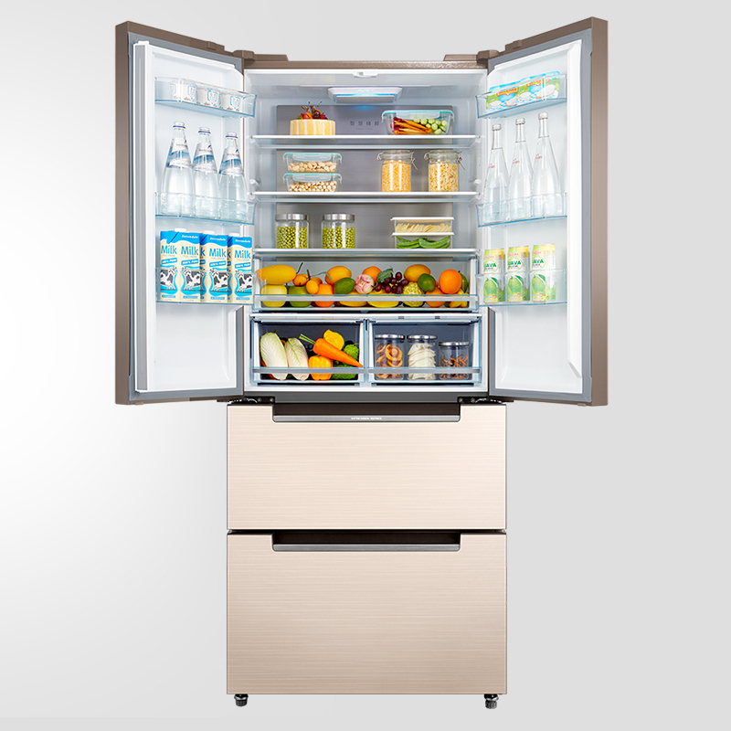 美的(Midea) 516升 法式多门冰箱 19分钟急速净味 温湿精控 风冷无霜 极地金 BCD-516WGPM