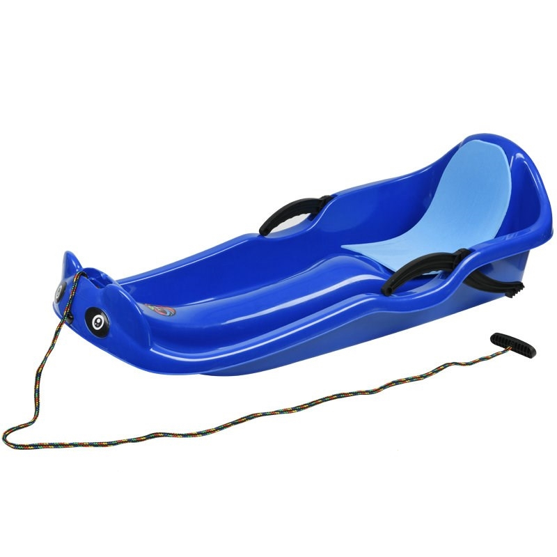 闪电客儿童雪橇带方向盘加厚高靠背滑雪板双人滑草板爬犁滑雪车玩雪