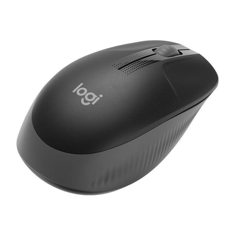 罗技 Logitech 无线鼠标 M190 大手鼠标-石墨黑 笔记本电脑商务办公无线光电鼠标 碳黑色