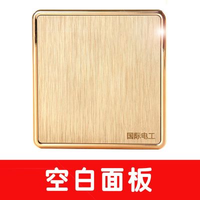 白板_随机发个坏的 国际电工家用86型暗装开关拉丝金一开五孔双控16A空调USB插座专用