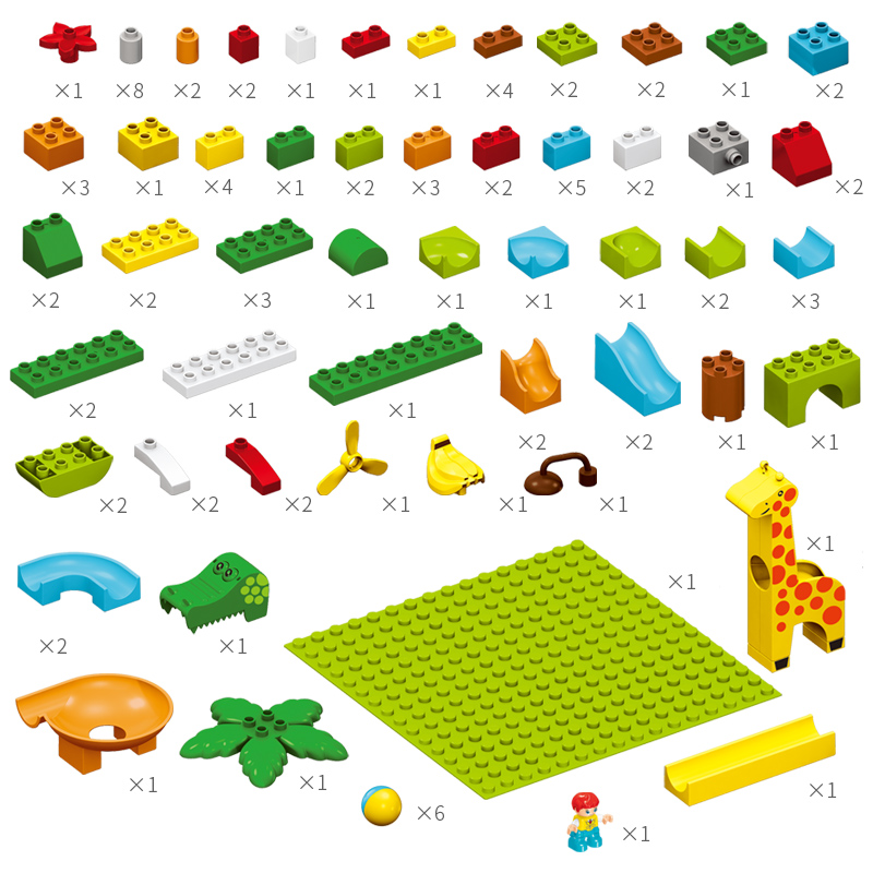 婴侍卫 滑道滚珠乐园积木套装（103块） 566-295 随机搭配