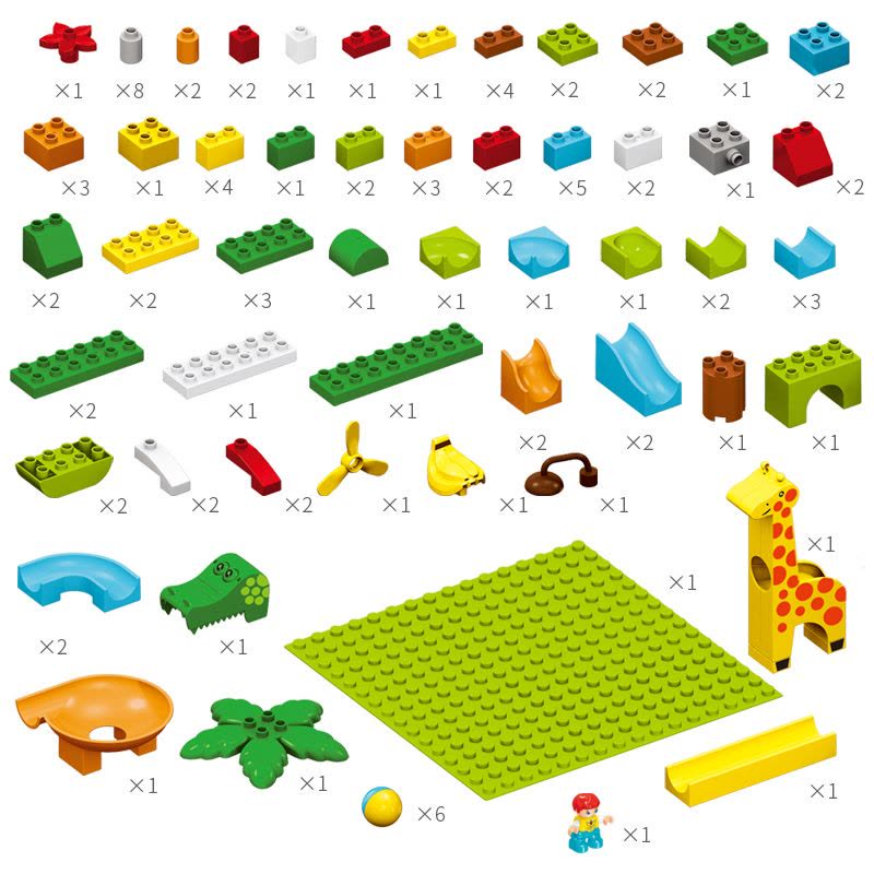 婴侍卫 滑道滚珠乐园积木套装（103块） 566-295 随机搭配图片